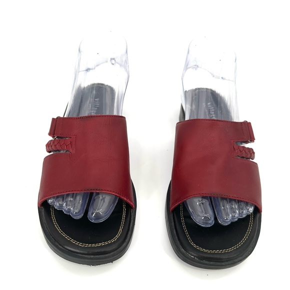 Liz Claiborne Villager Leather Slip-On Sandals Palace Red Women’s Size 7.5 - Picture 5 of 5